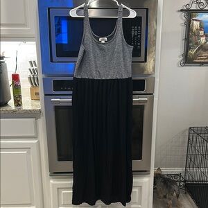 LOFT Charcoal and Black Dress